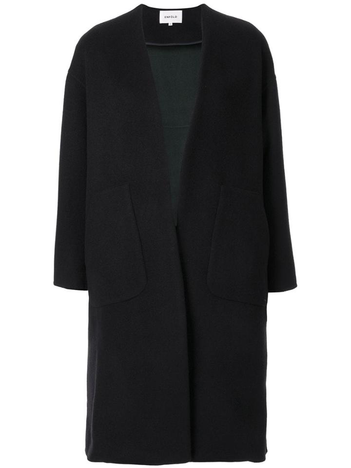 Enföld Single-breasted Oversized Coat - Black