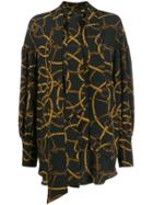 Rokh Chain Print Long-sleeve Blouse - Black