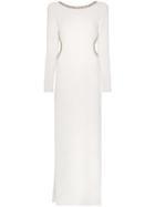 Alessandra Rich Backless Embellished Maxi Dress - White