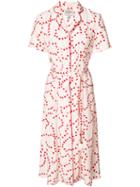 Harley Viera Newton Heart-print Dress, Women's, Size: 8, Red, Silk