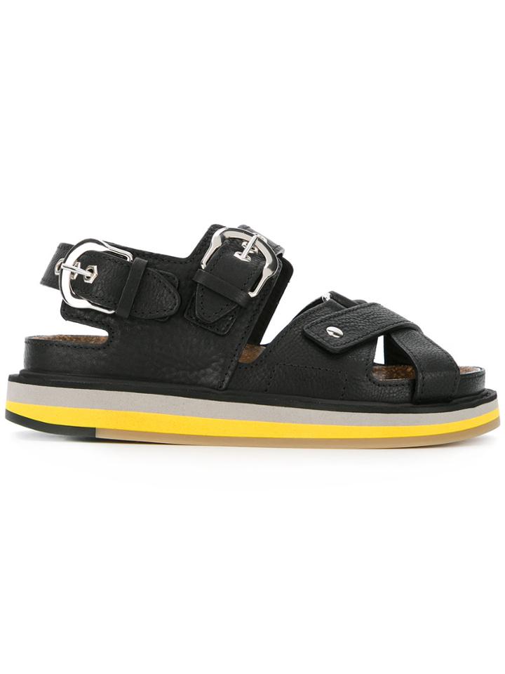 Maison Margiela Stripe Sole Buckle Sandals - Black