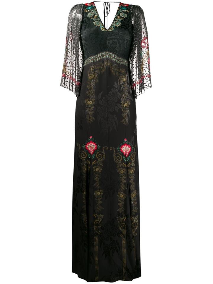 Etro Floral Brocade Long Dress - Black