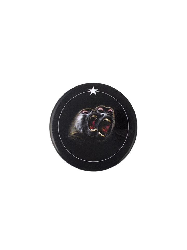 Givenchy Monkey Brothers Print Badge, Men's, Black, Aluminium