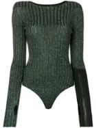 Circus Hotel Lurex Knitted Body - Green