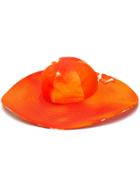Msgm Tie-dye Wide Brim Hat - Orange