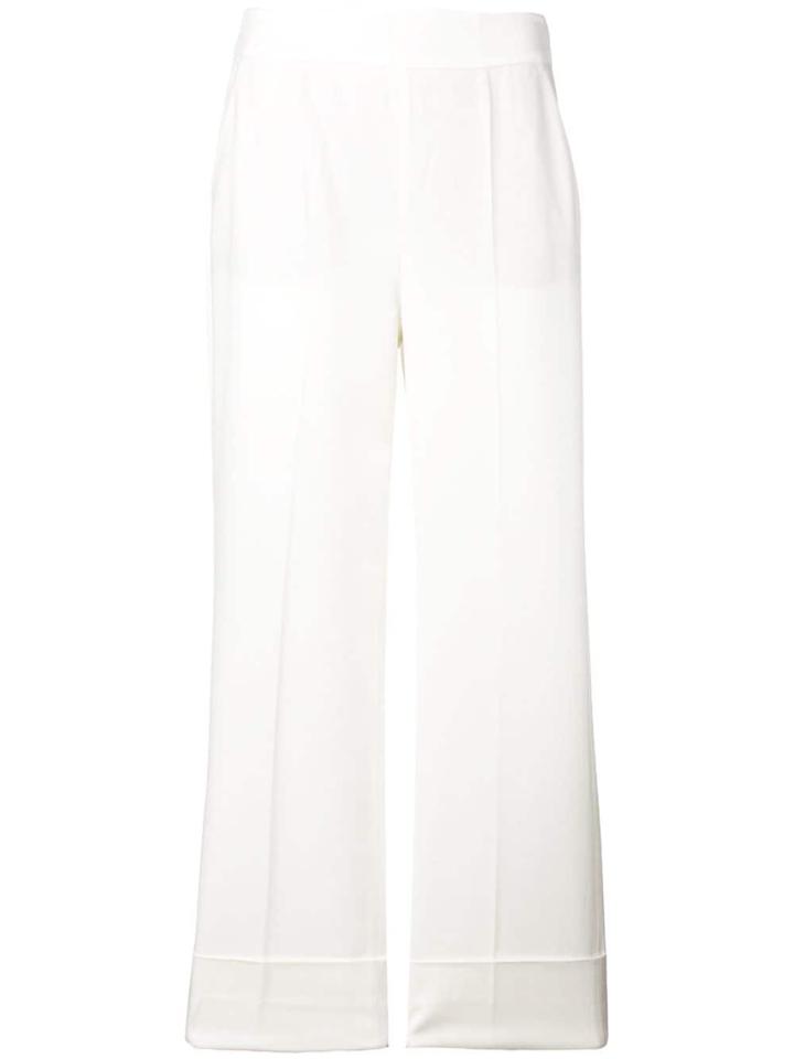 Incotex Wide Leg Cropped Trousers - White