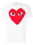 Comme Des Garçons Play Heart Print Logo T-shirt - White
