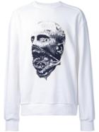 Juun.j Embroidered Sweatshirt, Men's, Size: 48, White, Cotton/polyurethane