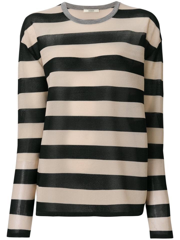 Odeeh Longsleeved Striped Jumper - Black