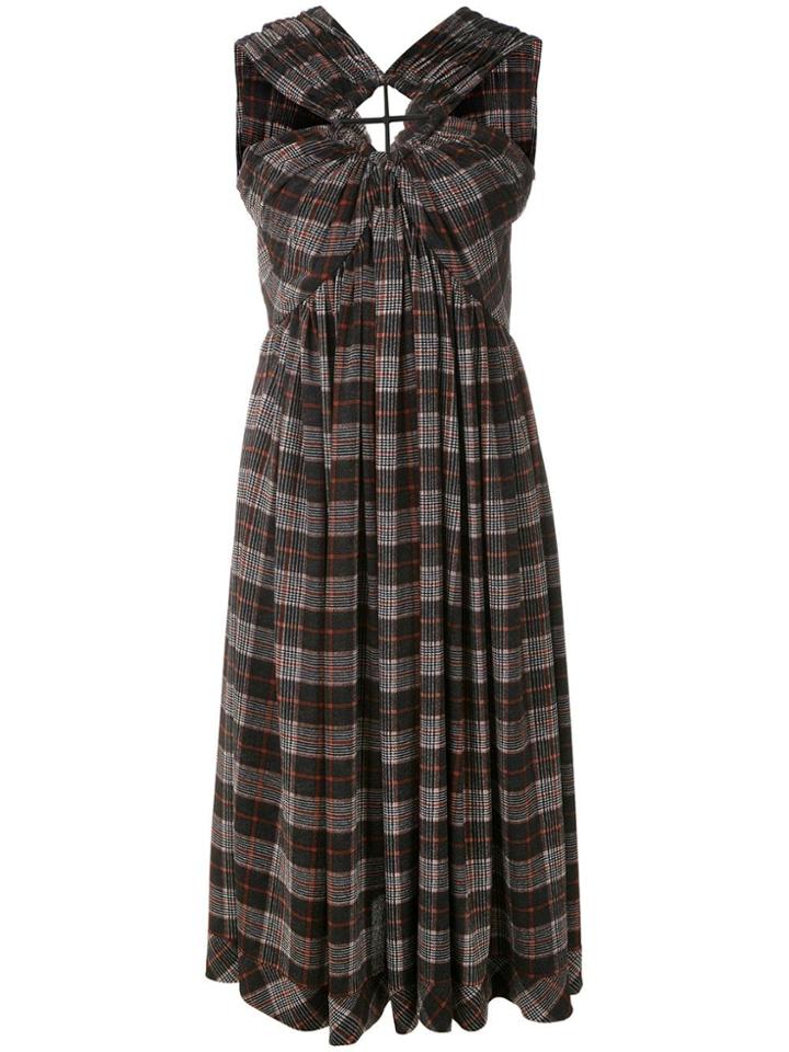 À La Garçonne Pleated Midi Dress - Black