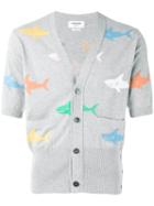 Thom Browne - Shark-intarsia Cardigan - Men - Cotton - 1, Grey, Cotton