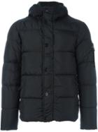 Stone Island Hooded Padded Jacket, Men's, Size: Xl, Black, Polyamide/polyurethane/feather Down