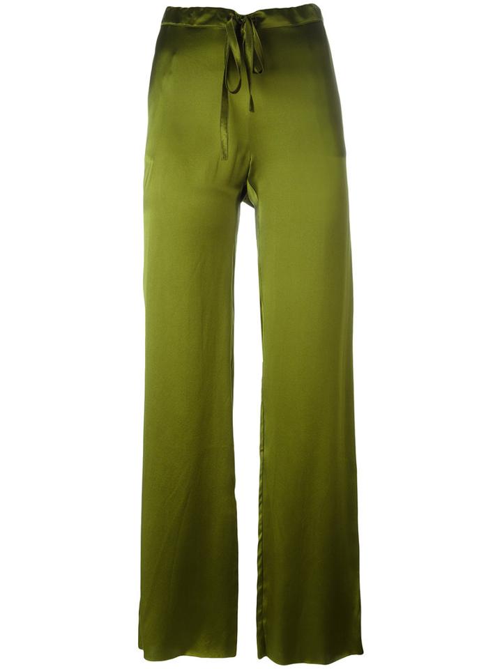 Marques'almeida Satin Wide-leg Trousers, Women's, Size: 8, Green, Silk