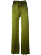 Marques'almeida Satin Wide-leg Trousers, Women's, Size: 8, Green, Silk