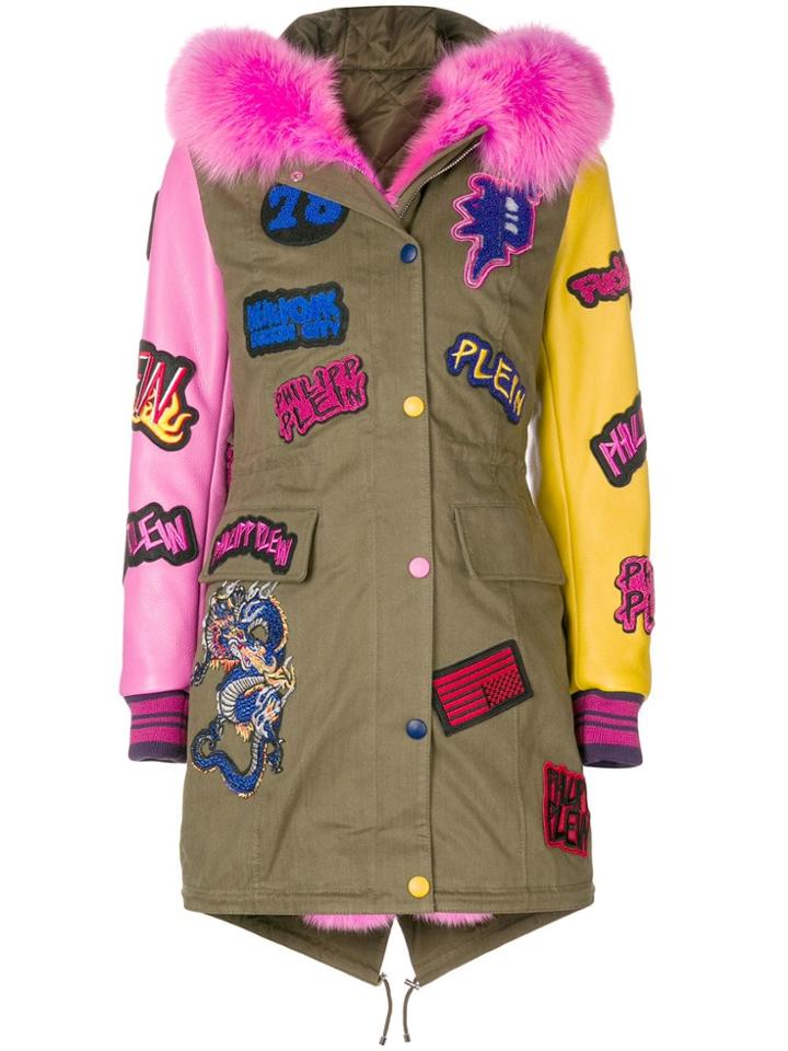 Philipp Plein Patch Detail Parka - Green