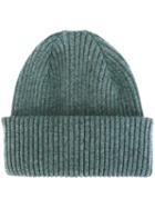 Paul Smith Cashmere Ribbed Beanie, Adult Unisex, Blue, Cashmere