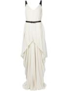 Vera Wang Draped Belted Gown