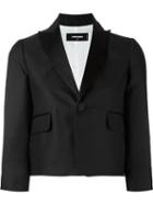 Dsquared2 Cropped Blazer, Women's, Size: 38, Black, Silk/polyester/virgin Wool