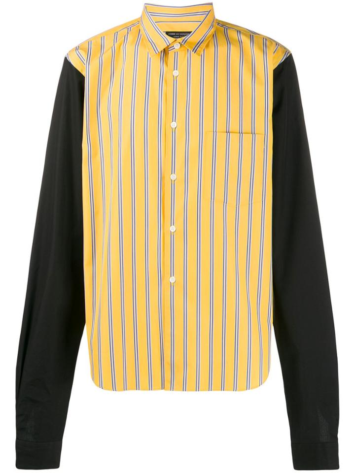 Comme Des Garçons Homme Plus Striped Panel Shirt - Yellow