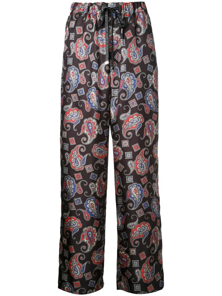 Astraet Paisley Print Trousers, Women's, Size: 00, Black, Polyester