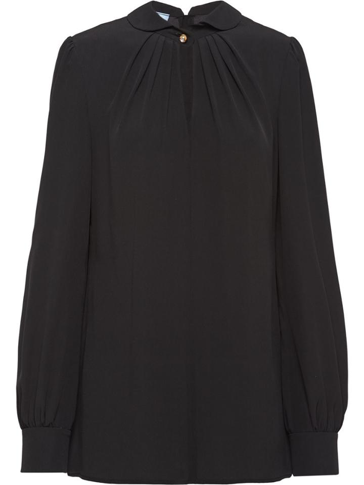 Prada Gathered Details Blouse - Black