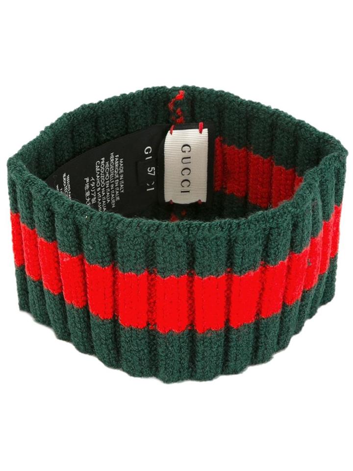Gucci Stud Detail Ribbed Trim Headband - Green