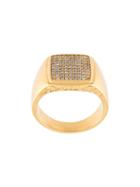 Nialaya Jewelry Embellished Signet Ring, Men's, Size: 11, Yellow/orange