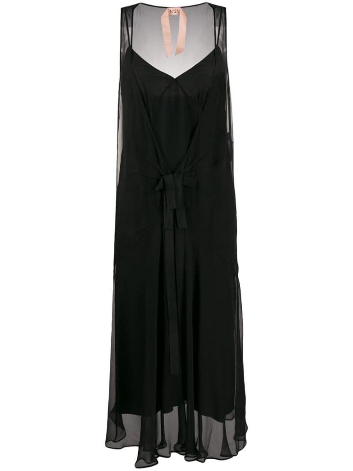 Nº21 Sheer Overlay Dress - Black