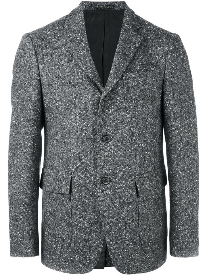 Wooster + Lardini Three Button Blazer, Men's, Size: 48, Grey, Wool/nylon/viscose/cotton