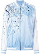 P.a.r.o.s.h. Embroidered Bomber Jacket, Women's, Size: Xs, Blue, Polyester