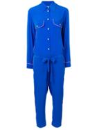 Mira Mikati Flower Embroidered Jumpsuit - Blue