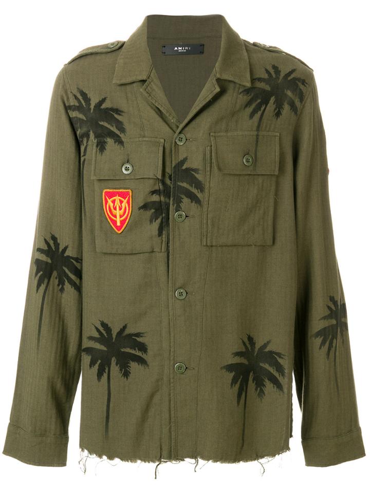Amiri Palm Tree Military Jacket - Green