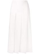 Jil Sander Midi Pleated Skirt - White