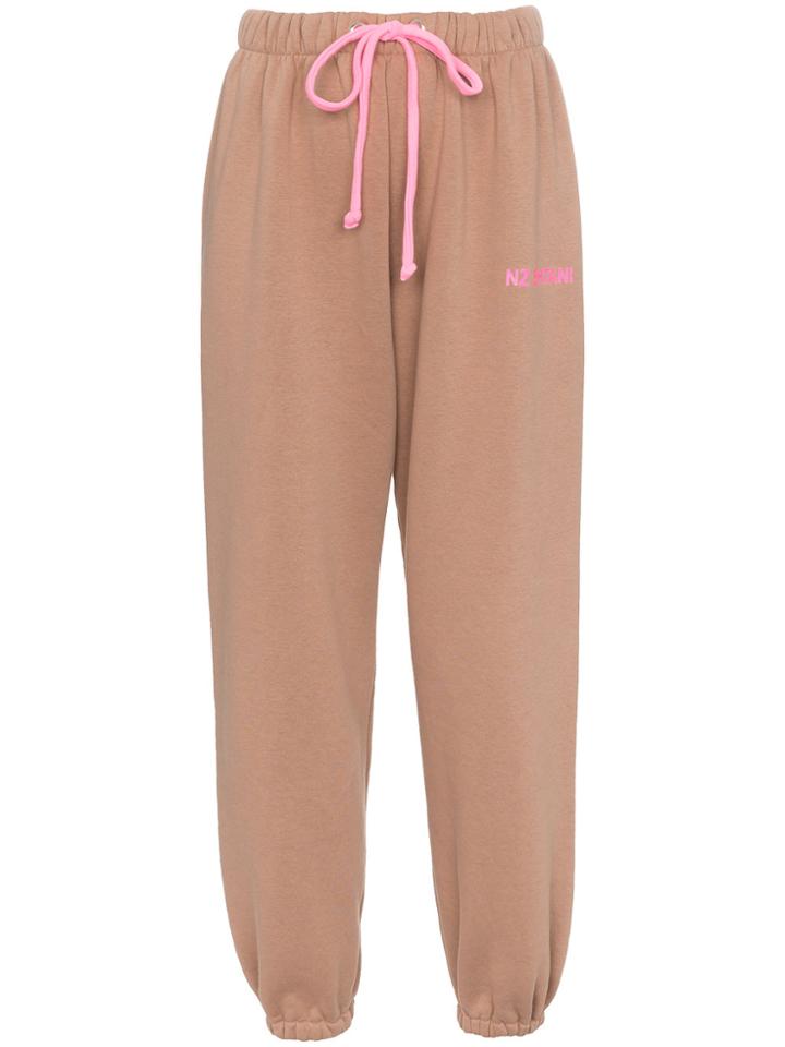 Natasha Zinko Mid Rise Cotton Blend Track Pants - Nude & Neutrals