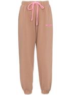 Natasha Zinko Mid Rise Cotton Blend Track Pants - Nude & Neutrals
