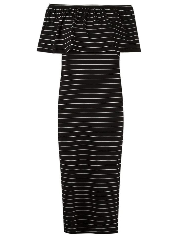 Andrea Marques Off Shoulder Striped Dress