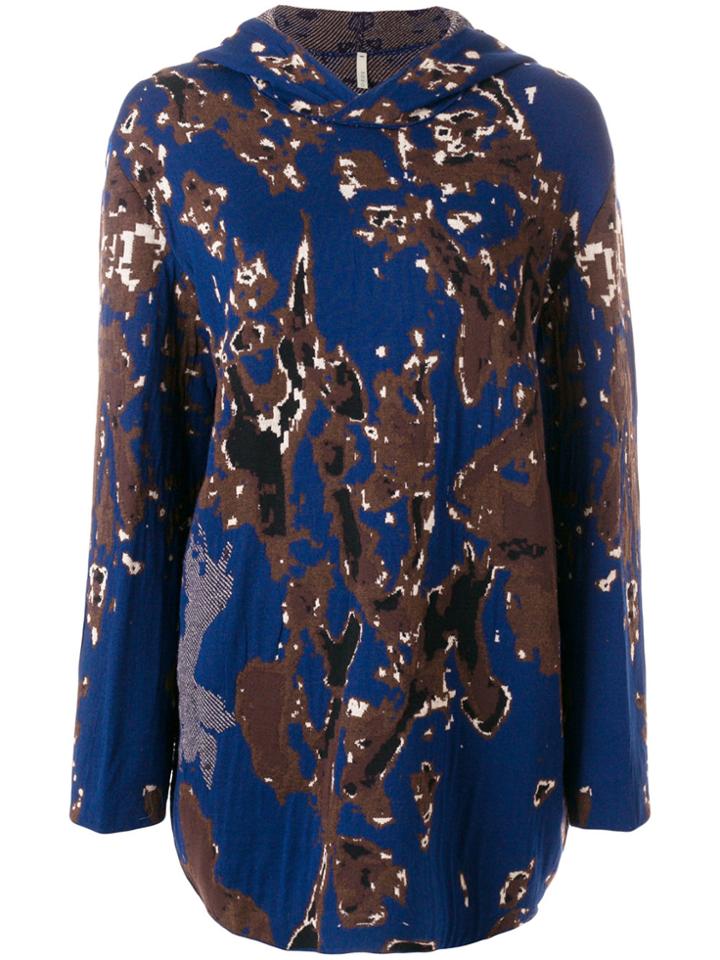 Boboutic Camouflage Print Hooded Jumper - Blue