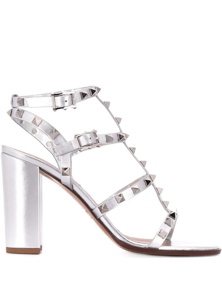 Valentino Valentino Garavani Rockstud 105mm Sandals - Silver