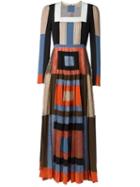 Valentino Pleated Lace Panel Dress