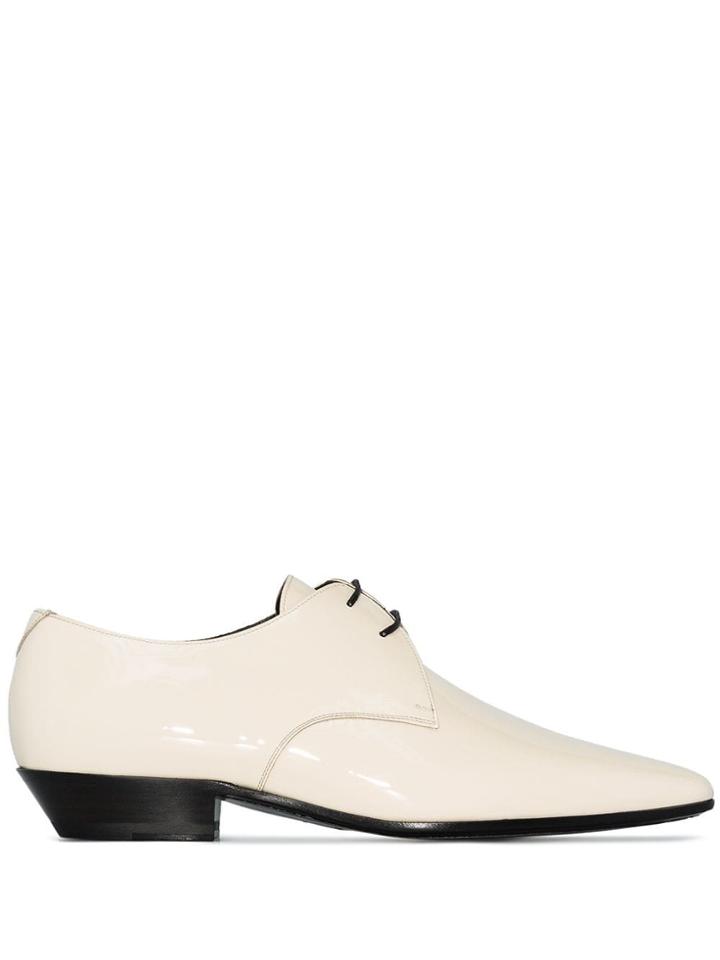 Saint Laurent Jonas Patent Derbies - Neutrals