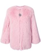 Givenchy - Mid-length Jacket - Women - Fox Fur/spandex/elastane/polyimide - 38, Pink/purple, Fox Fur/spandex/elastane/polyimide