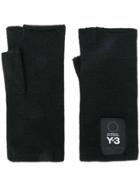 Y-3 Fingerless Logo Gloves - Black