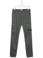 Stone Island Junior Teen Slim-fit Cargo Trousers - Grey