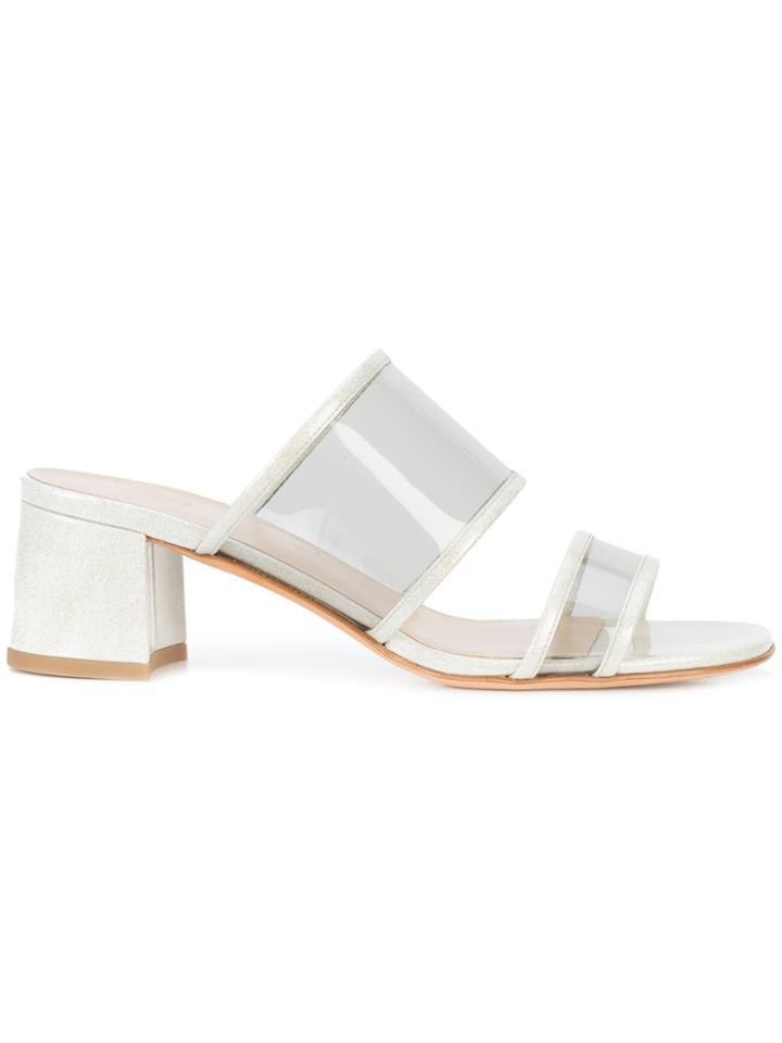 Maryam Nassir Zadeh Clear Strap Slides - Metallic
