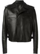 Lanvin Concealed Fastening Jacket, Men's, Size: 50, Black, Lamb Skin/polyester