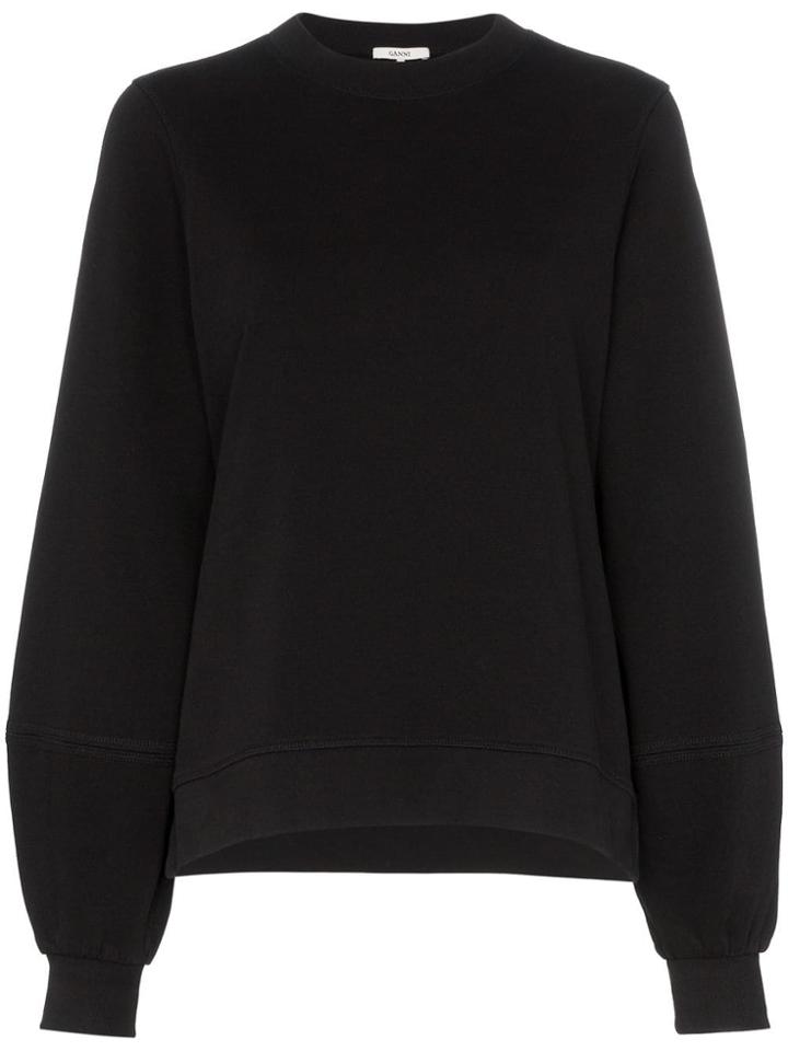 Ganni Balloon Sleeve Sweatshirt - Black