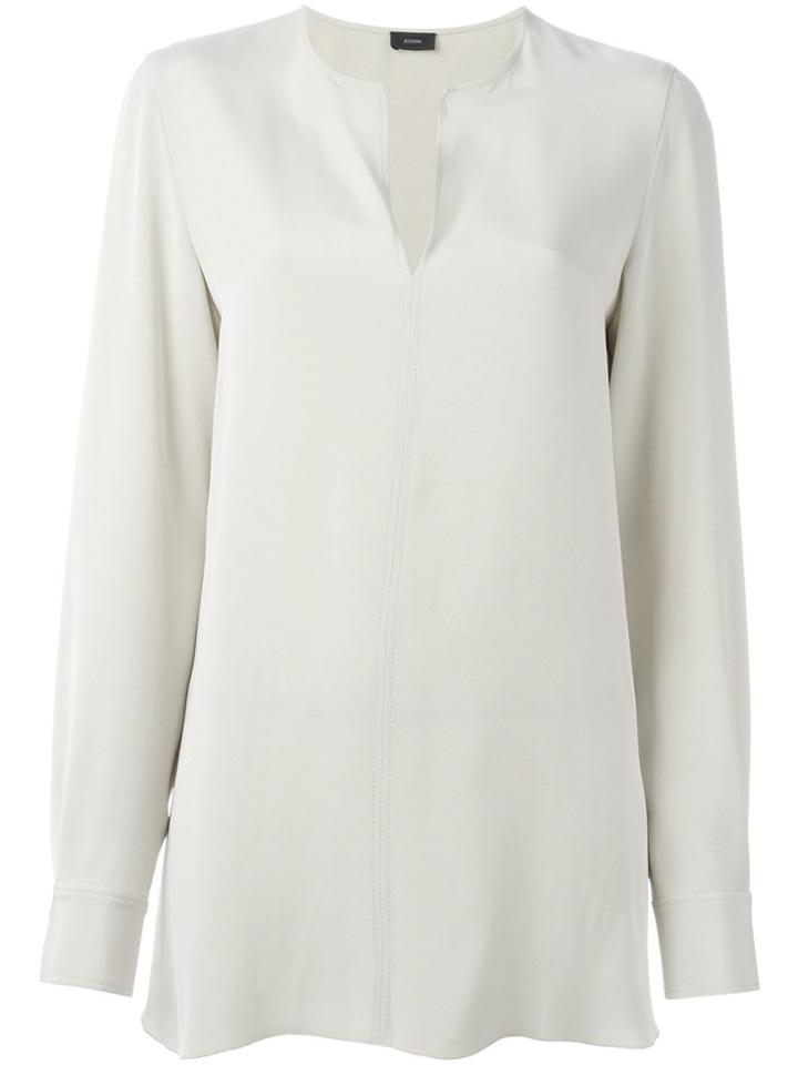 Joseph Longsleeved V-neck Blouse - Nude & Neutrals