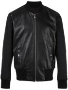 Versus Zipped Leather Jacket - Black