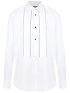 Dolce & Gabbana Topstitching Detailed Bib Shirt - White