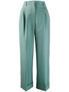 Fendi Flared Tailored Cropped Trousers - Blue